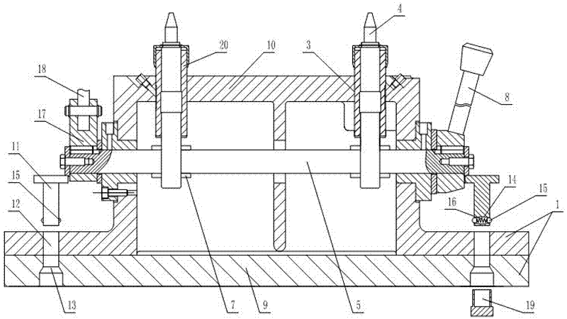 Device for processing and positioning engine shell