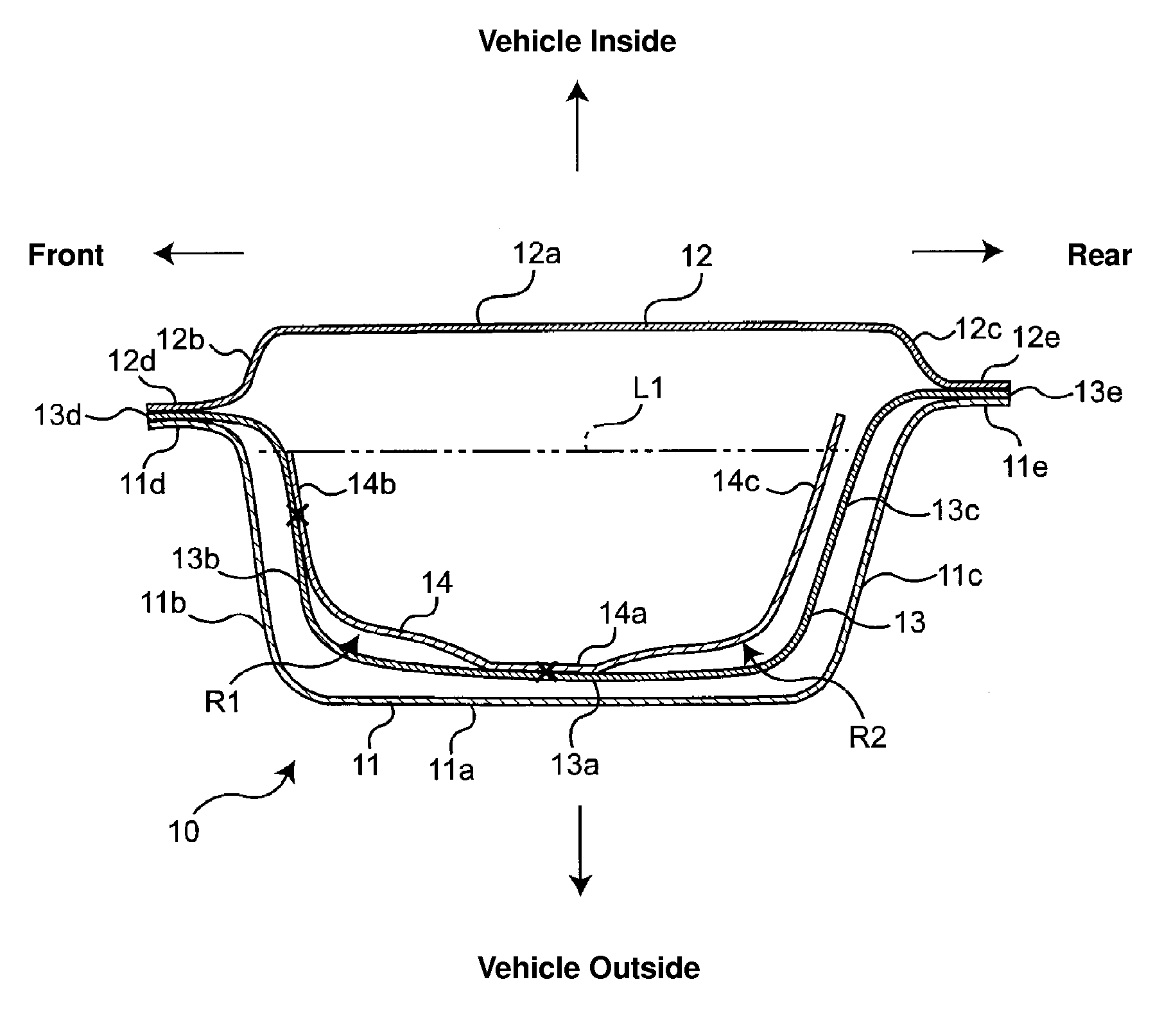 Vehicle-body side portion structure of vehicle