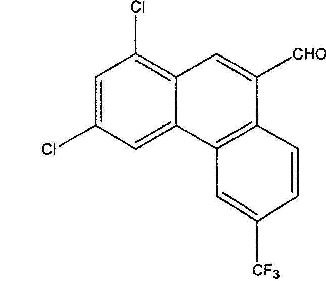 Method for synthesizing 1,3-dichloro-6-trifluoromethyl-phenanthrene-9-formaldehyde