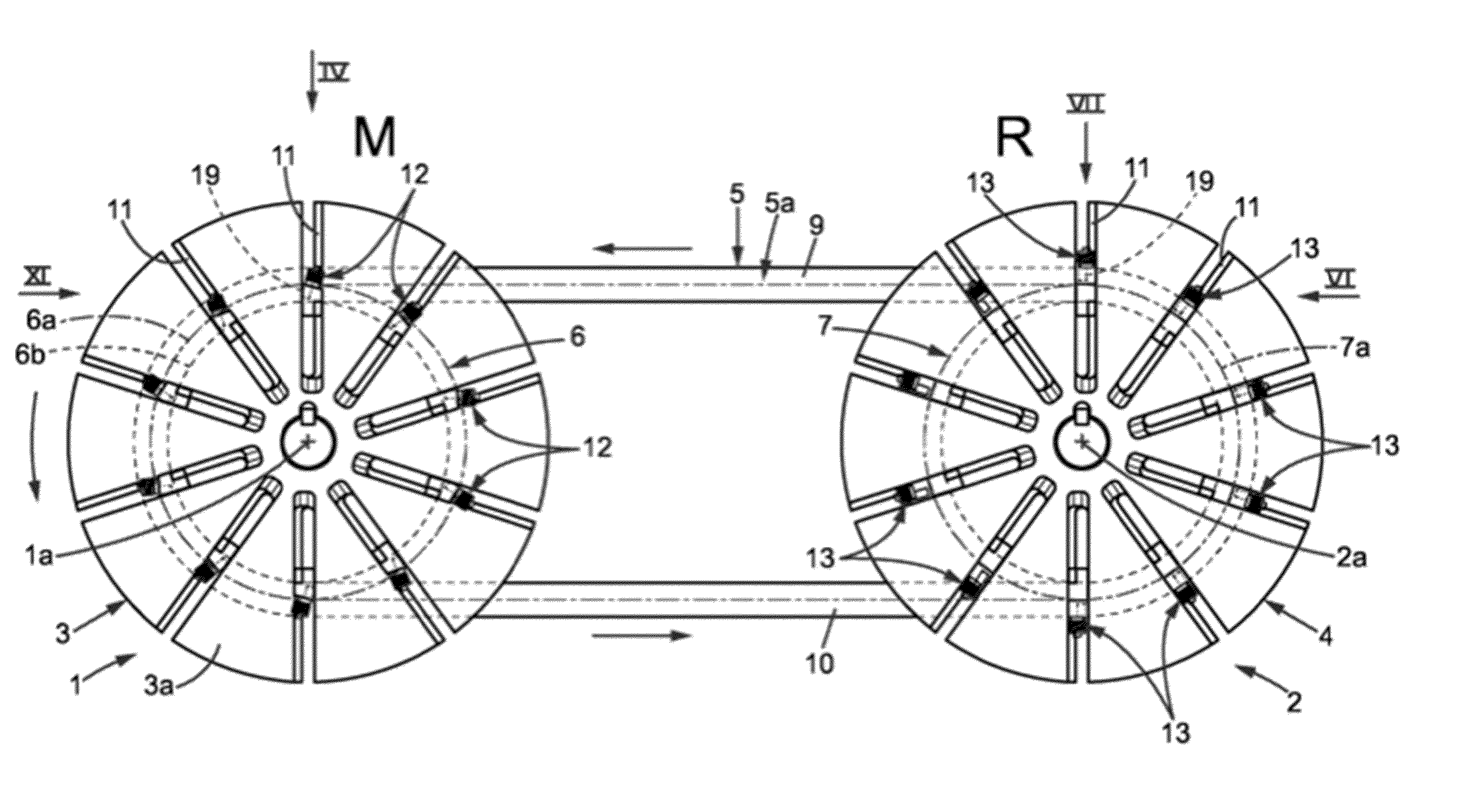 Mechanism for transmitting power of rotation