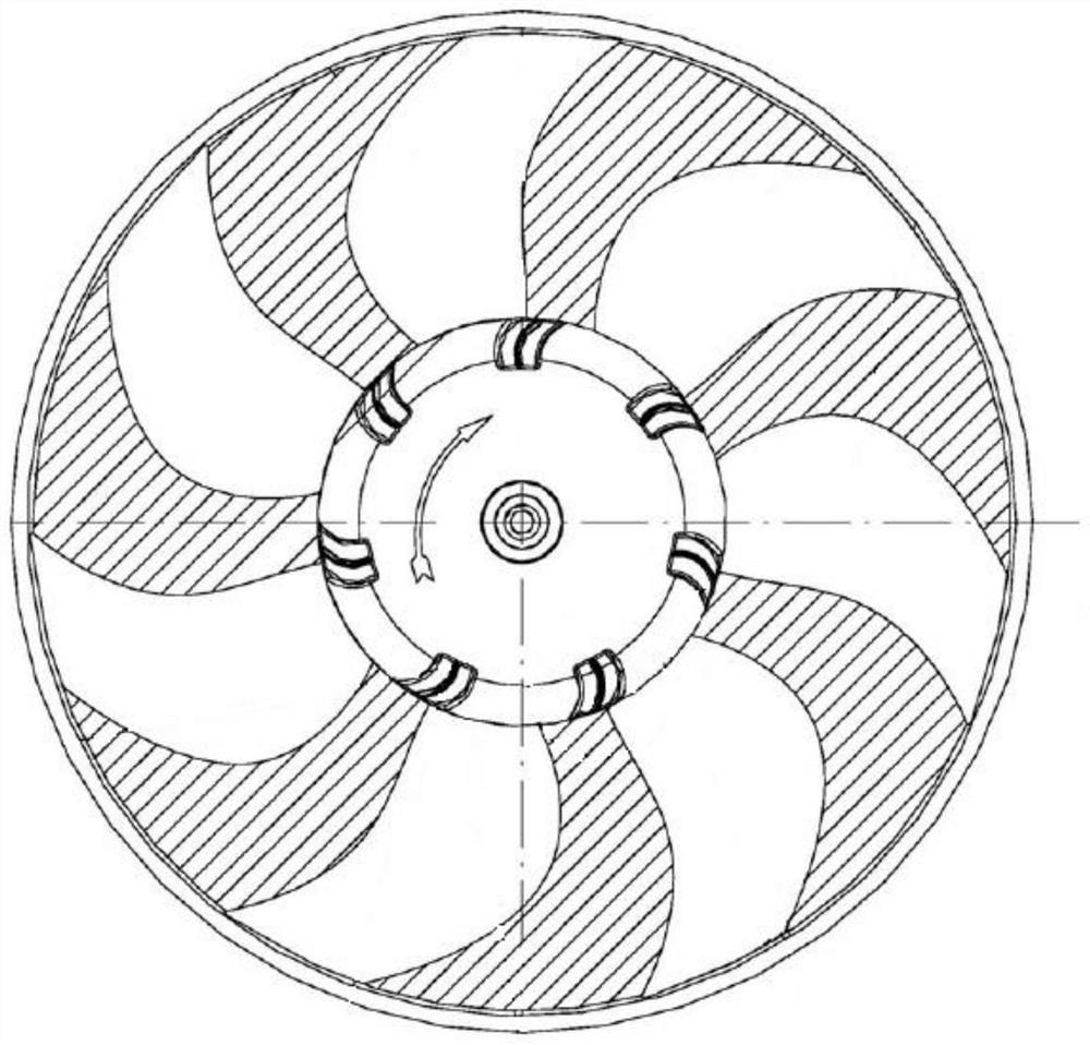 Cooling hub structure and cooling fan formed by same