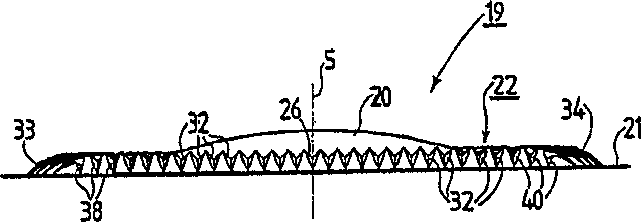Electroacoustic transducer comprising a membrane with an improved pleats area