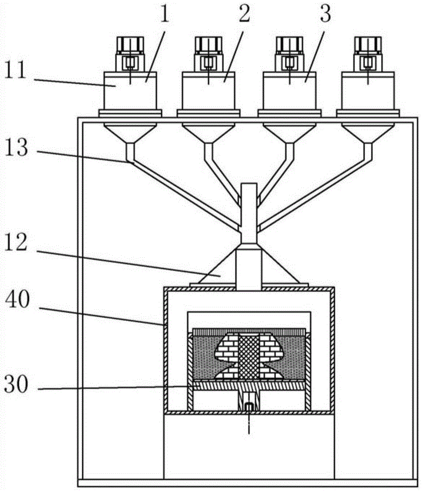 Powder supplying and spreading method and device for multi-material part 3D printing