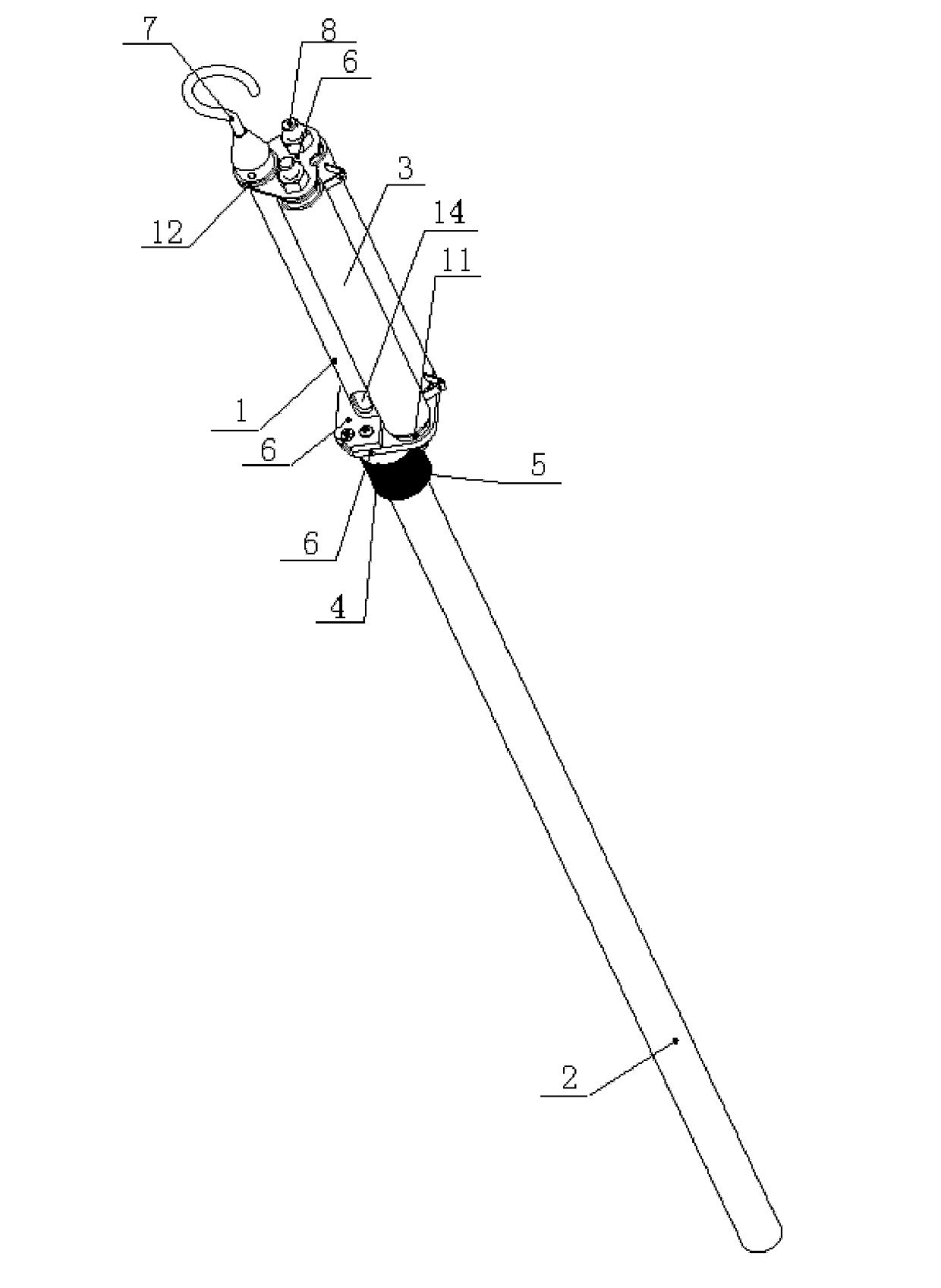 High-voltage discharging rod