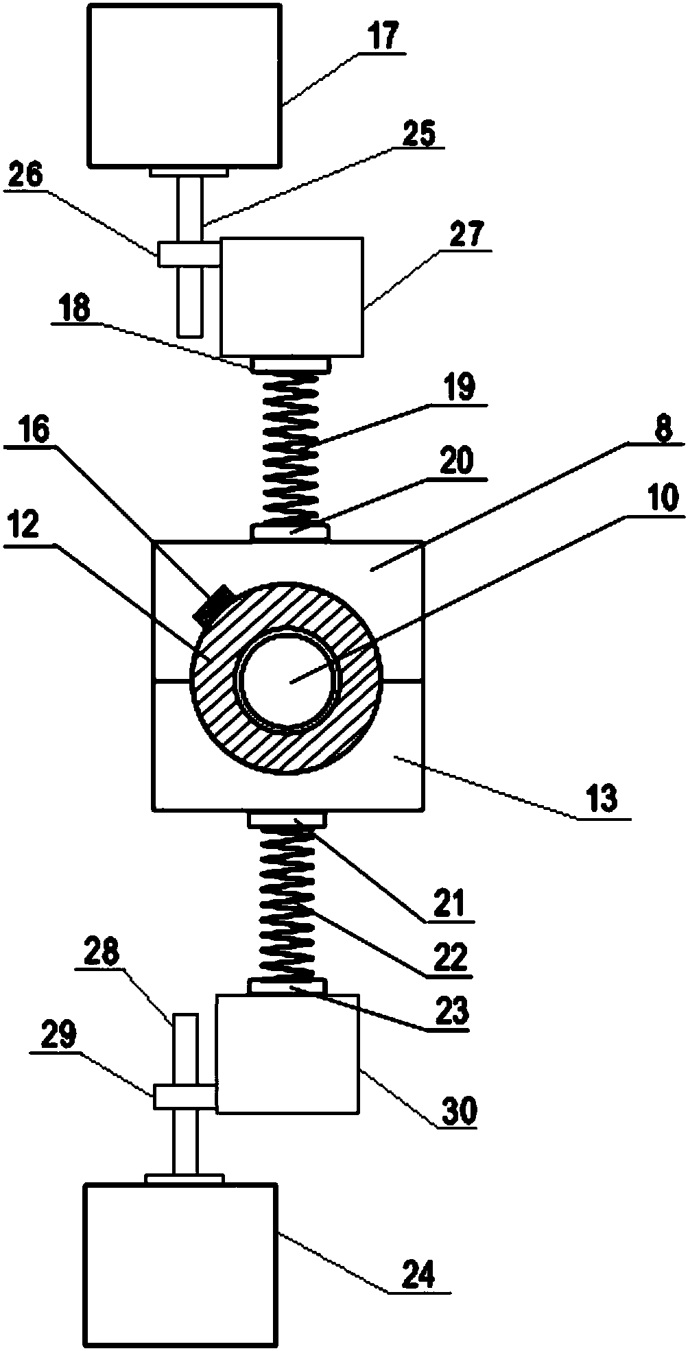 Screw rod transmission-based rolling bearing performance test device capable of loading alternating load