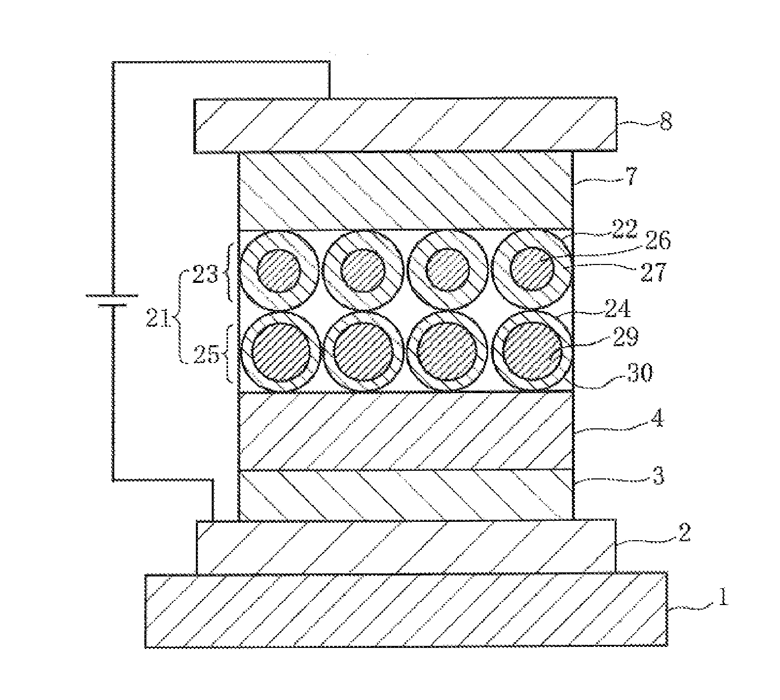 Nanoparticle material and light-emitting device