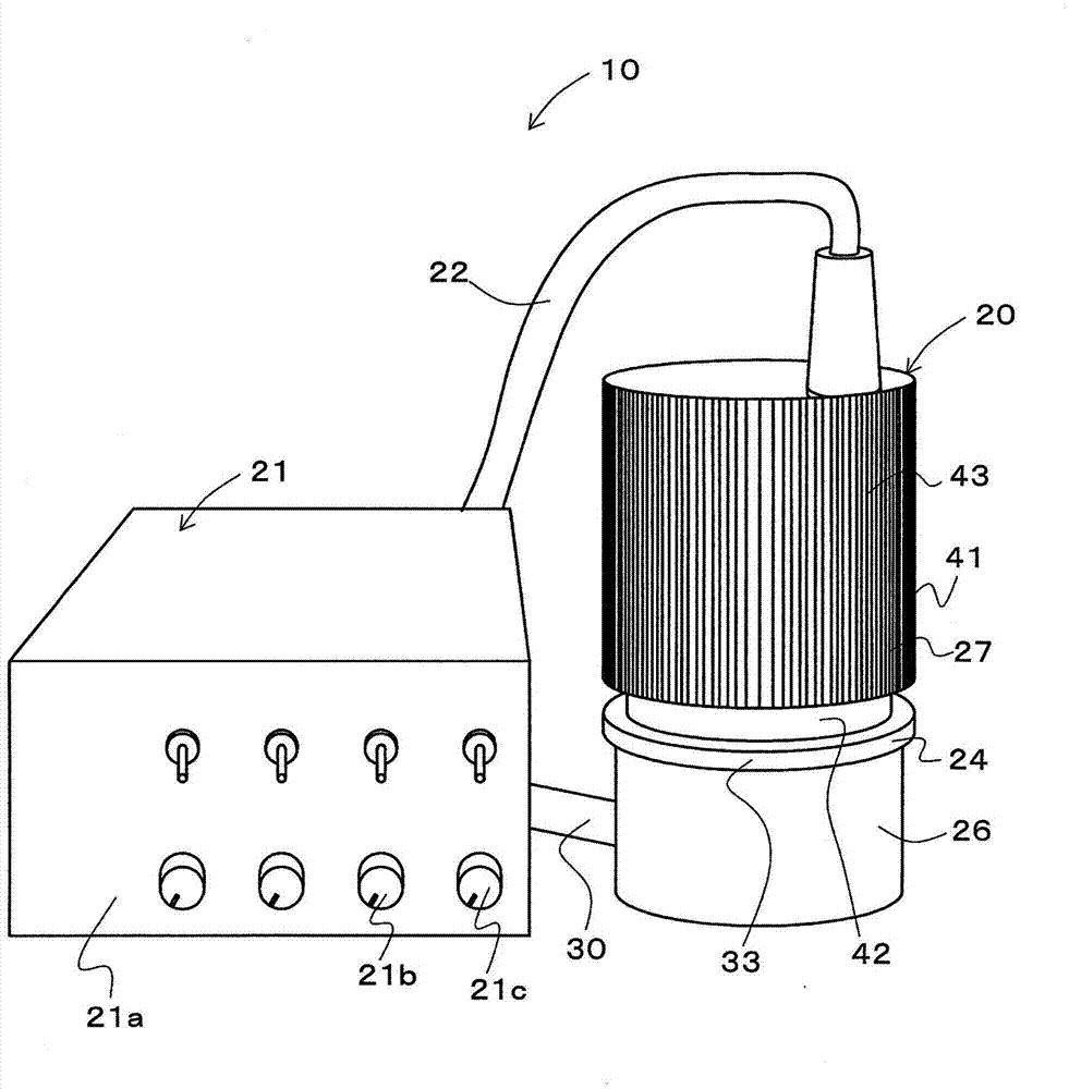 Film-producing device and method for producing artificial joint composite