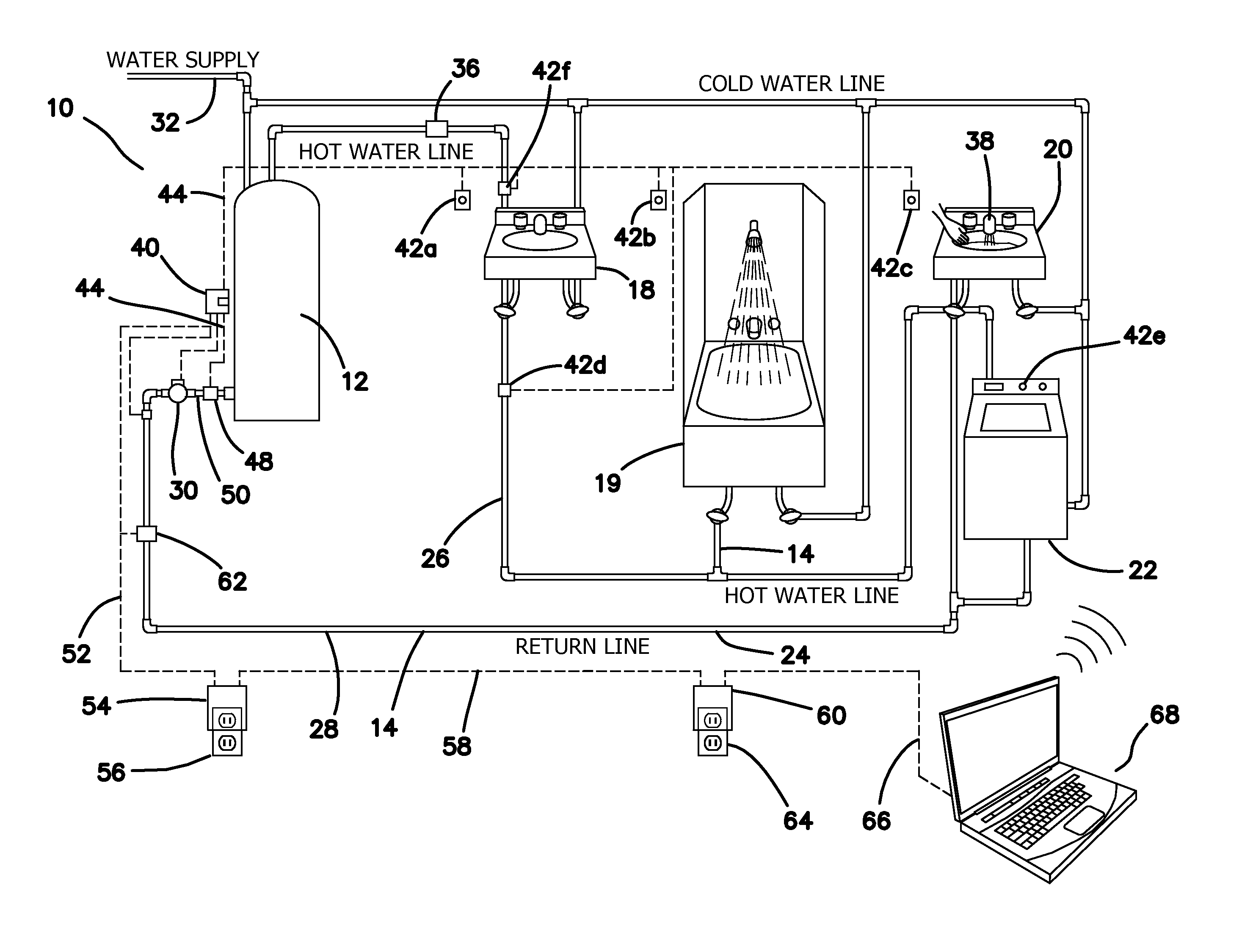 Methods and apparatus for remotely monitoring and/or controlling a plumbing system
