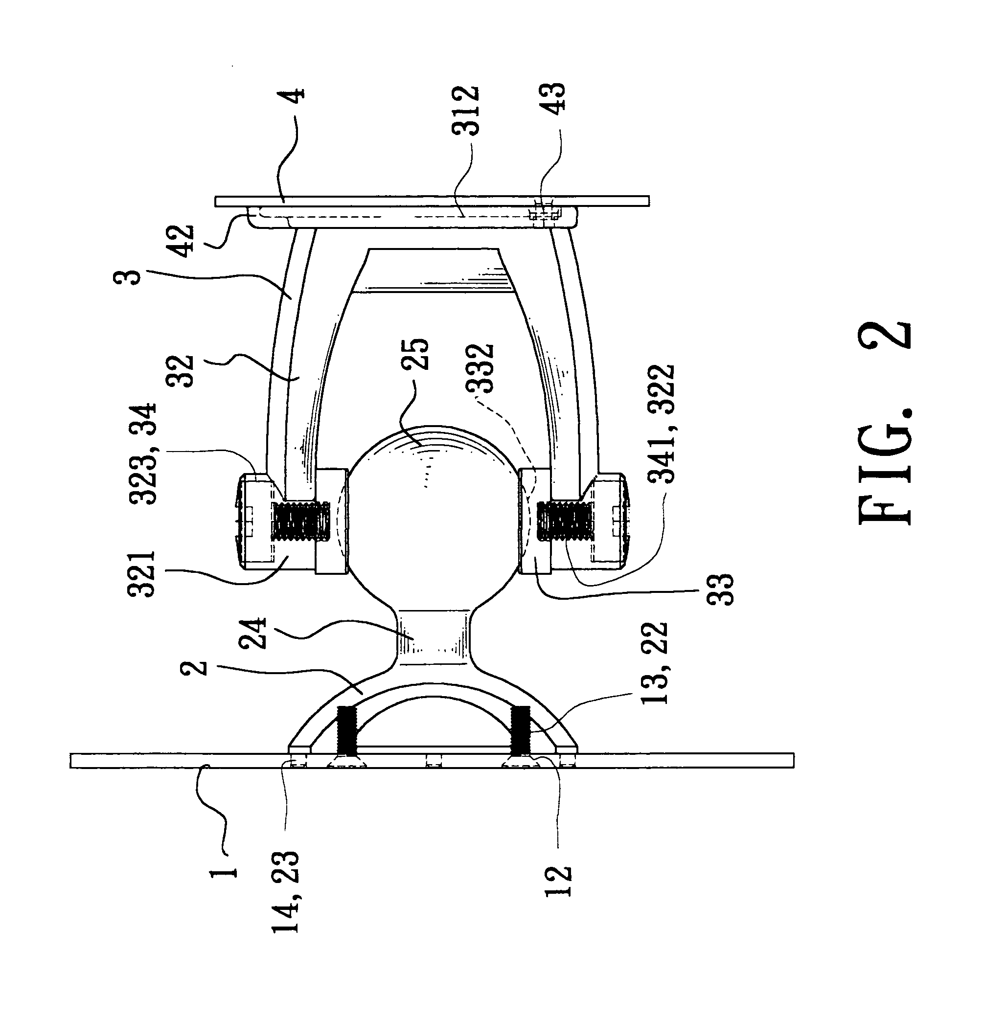 Pivotal shaft assembly for plane displays