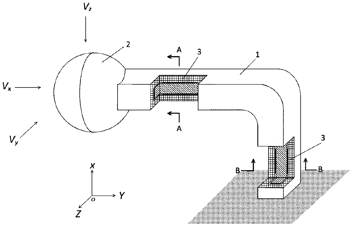 A three-dimensional flow rate change rate sensor and measurement method based on flexoelectric effect