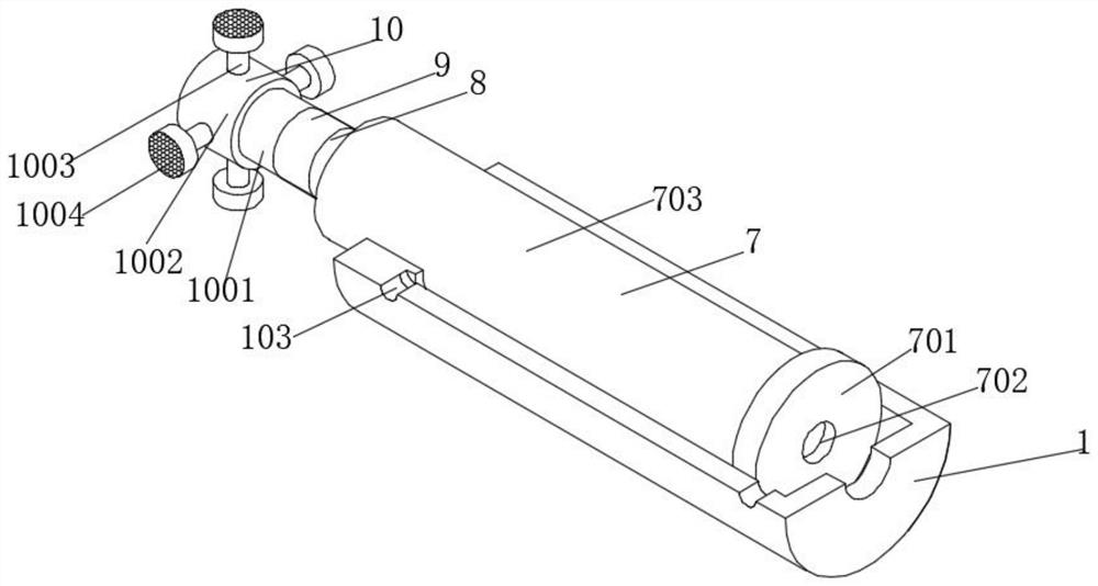 A telescopic spraying device for electroplating the inner wall of the conveying cylinder