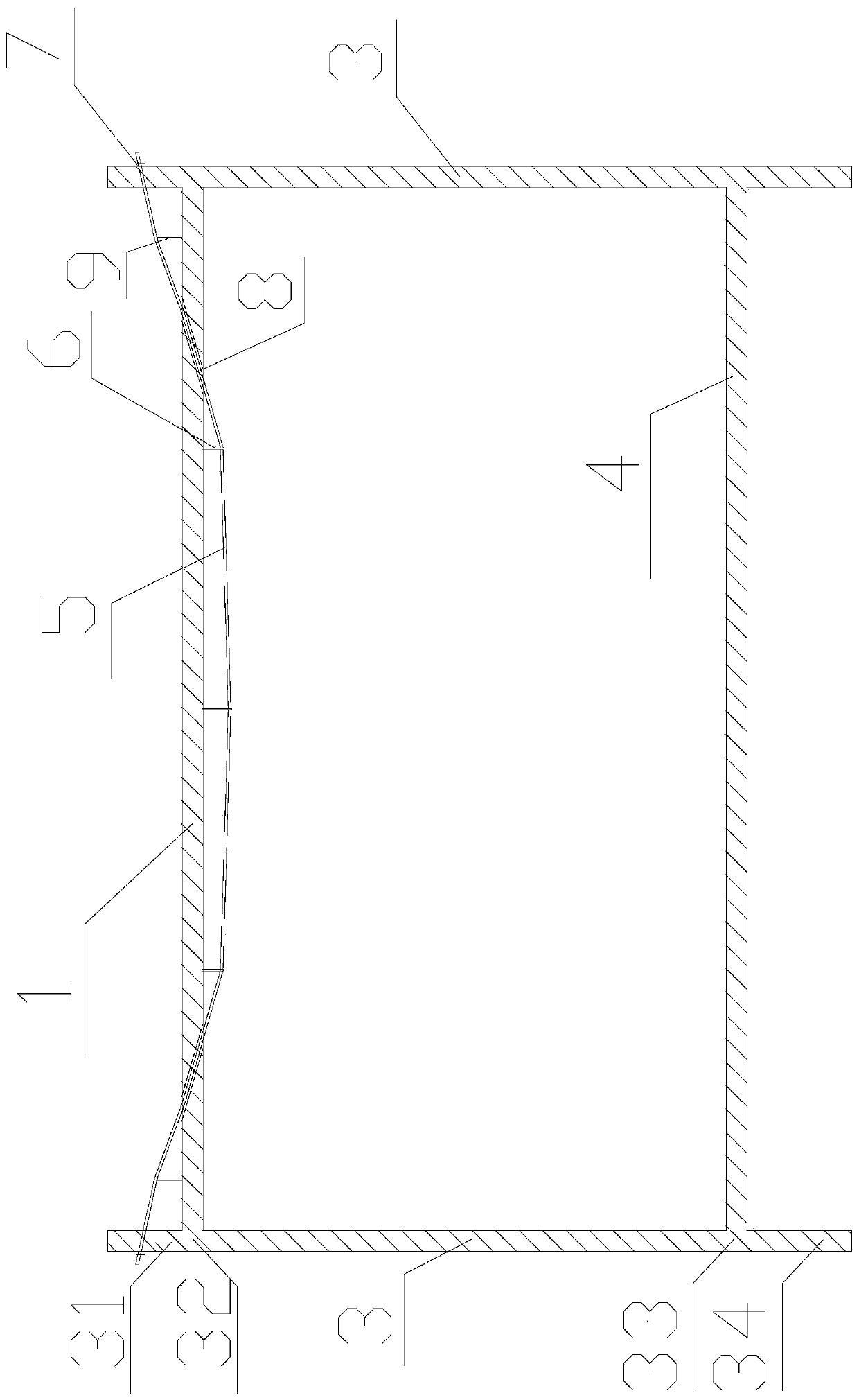 Large-span composite structure type underground station and construction method thereof