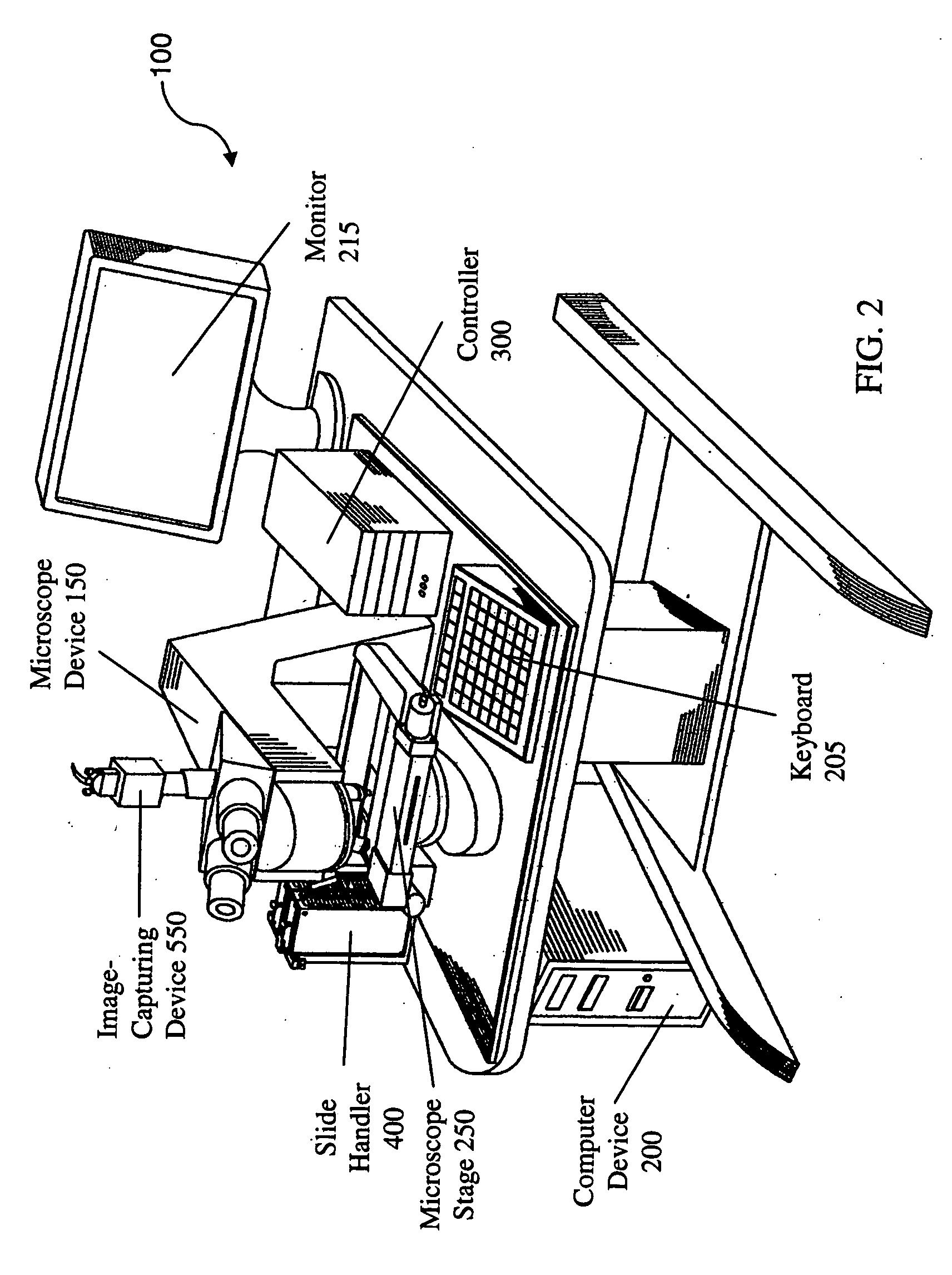 Microscopy system having automatic and interactive modes for forming a magnified mosaic image and associated method