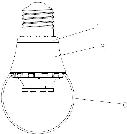 Ventilation and forced air cooling device in LED (light emitting diode) bulb
