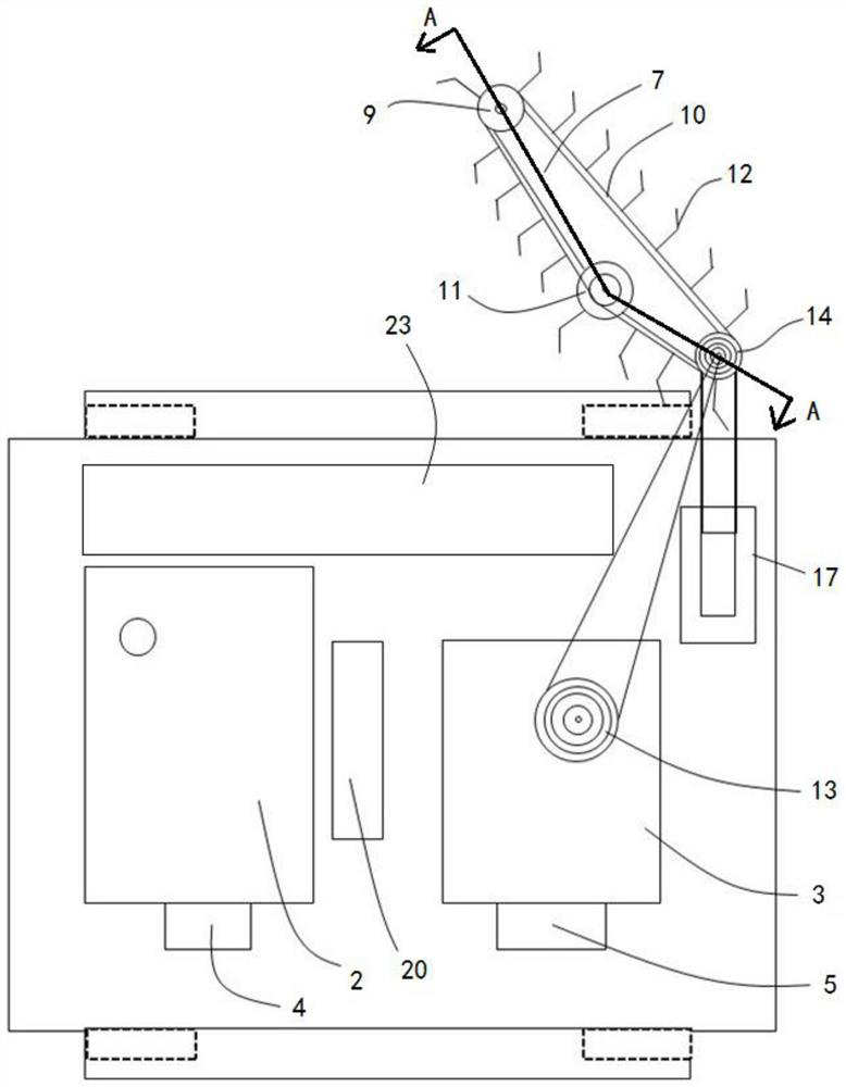 Unmanned chain type excavation device, unmanned operation system and unmanned operation method