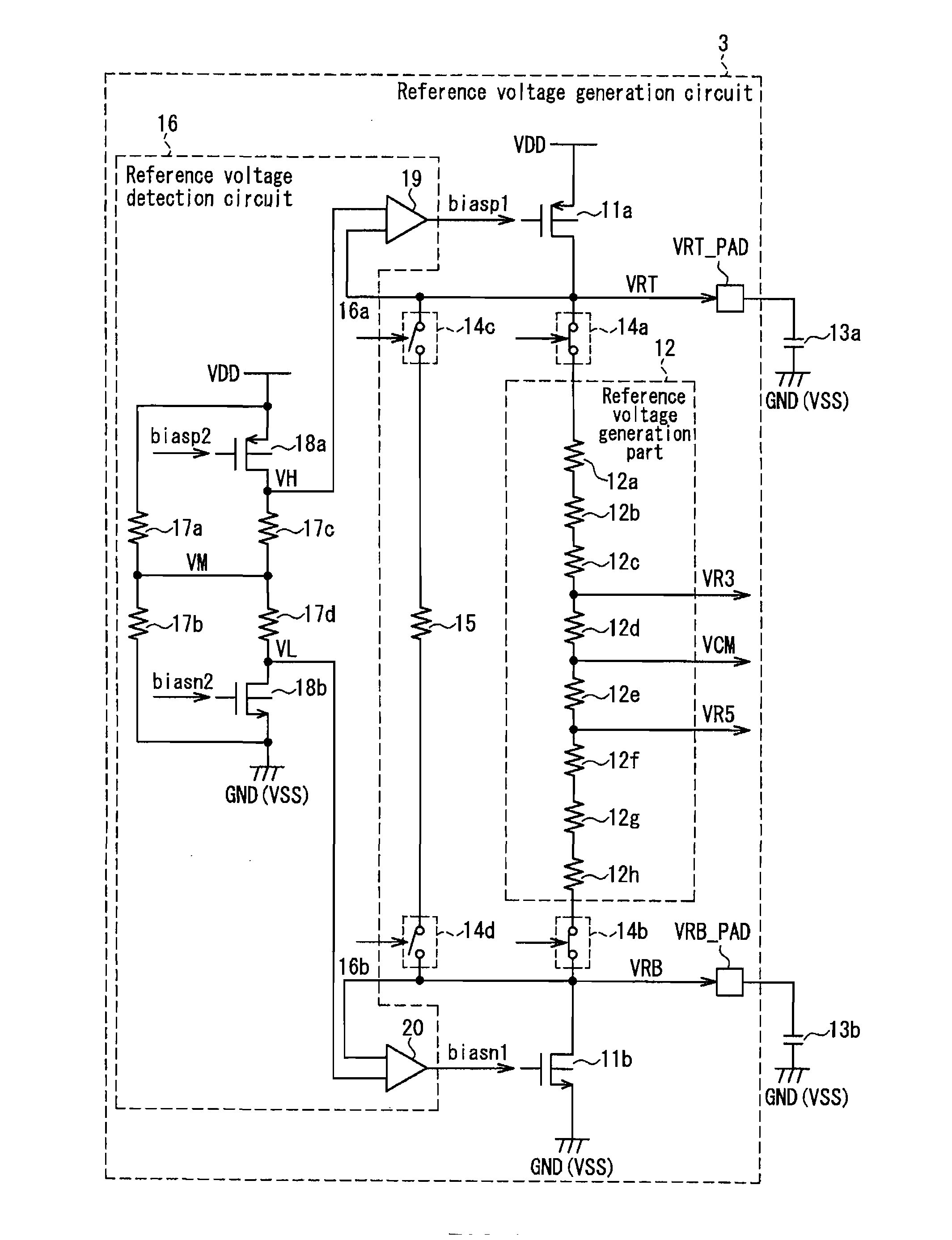 Reference voltage generation circuit, a/d converter and d/a converter