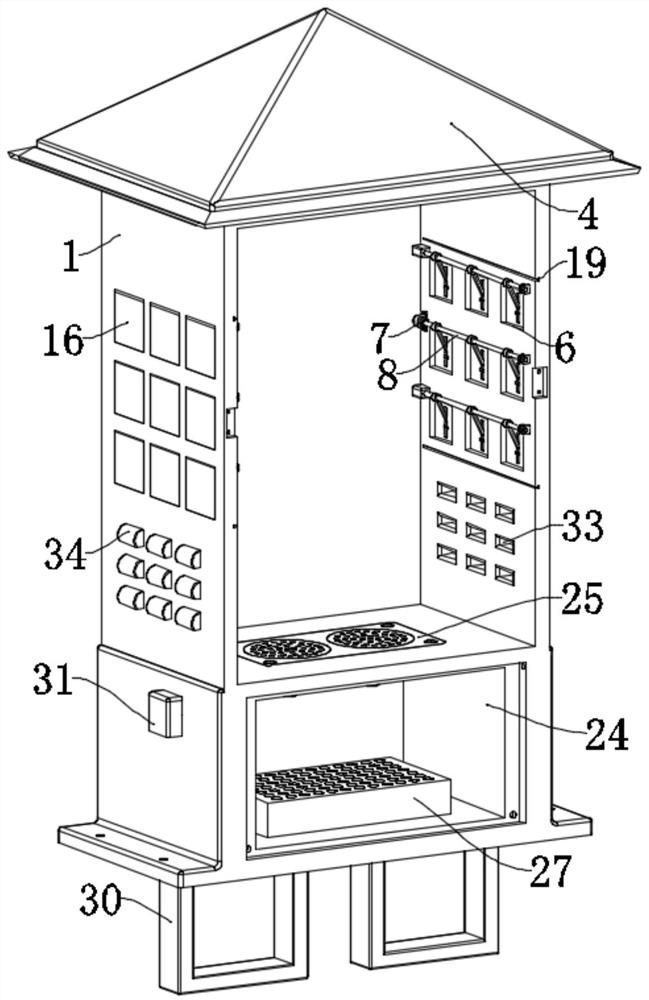Electrical cabinet with overheating protection structure
