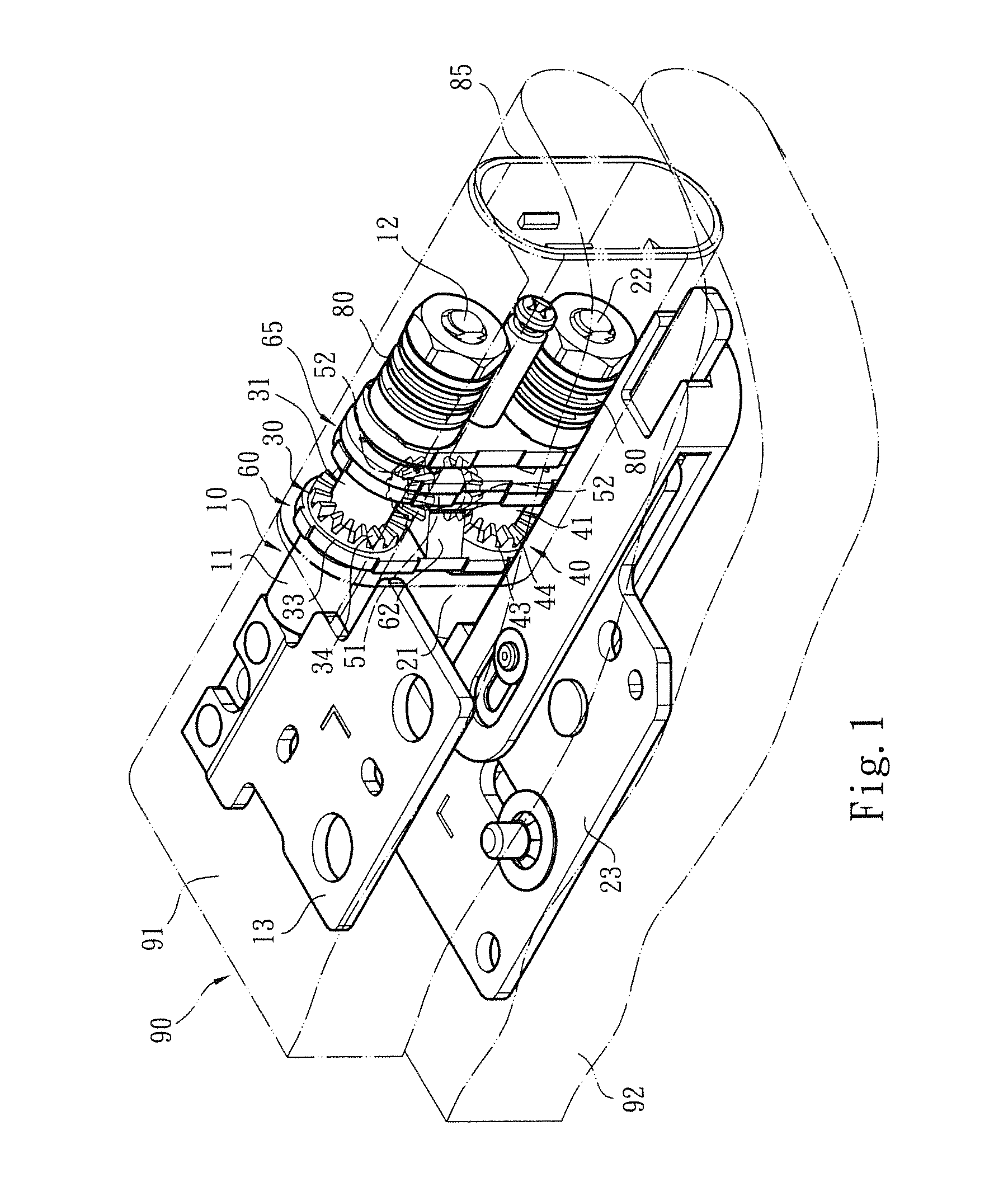 Pivot mechanism of synchronous hinge device