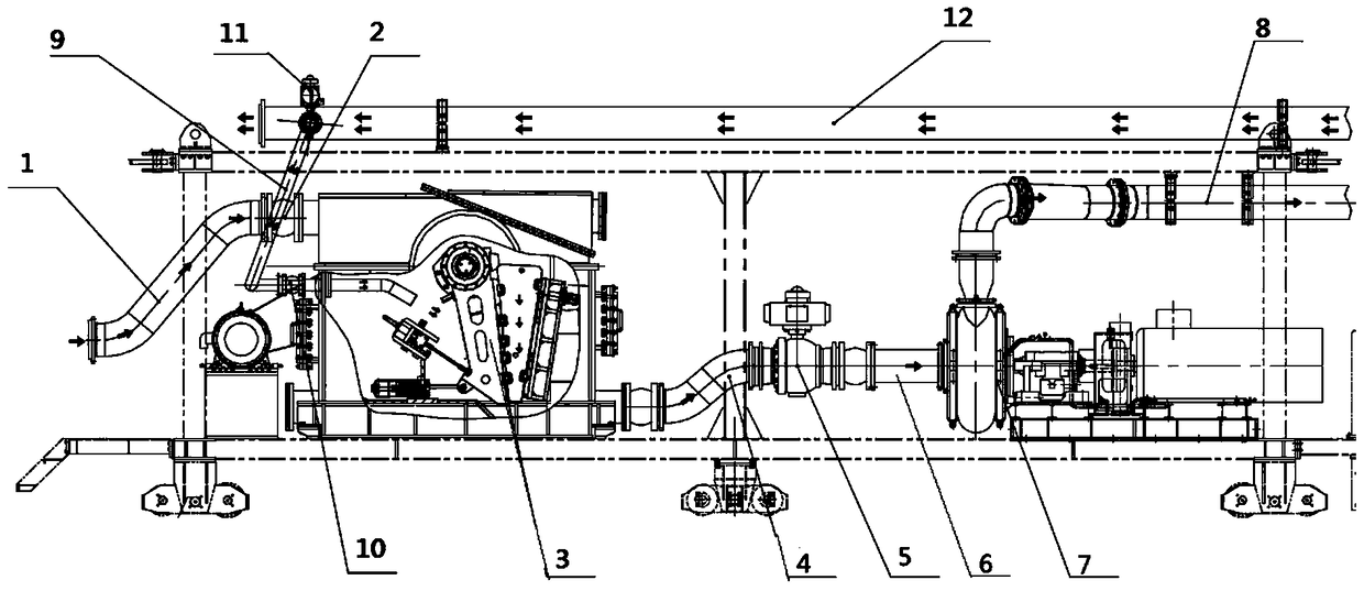 A movable jaw assembly of a mud pipeline crusher in a shield machine