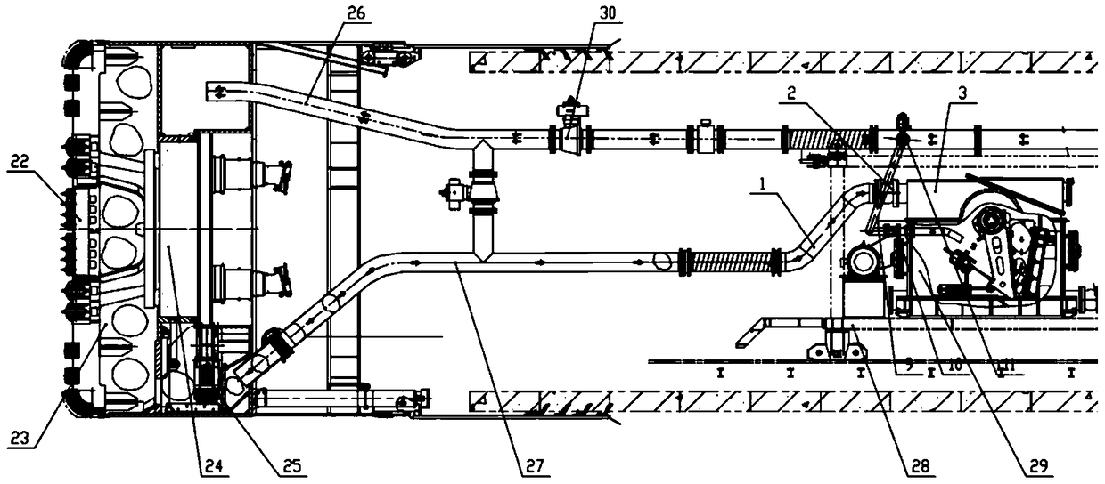 A movable jaw assembly of a mud pipeline crusher in a shield machine