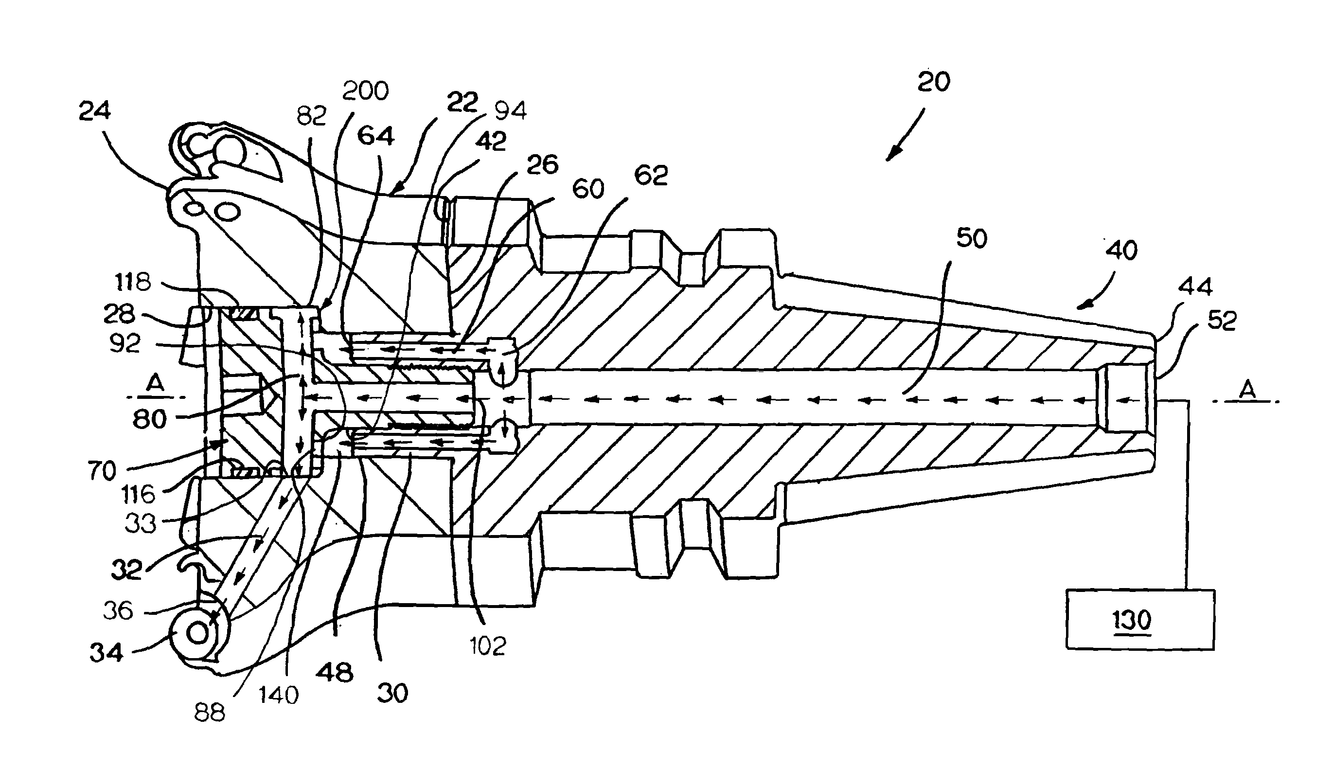 Cutting tool including a locking screw and adapter with coolant delivery