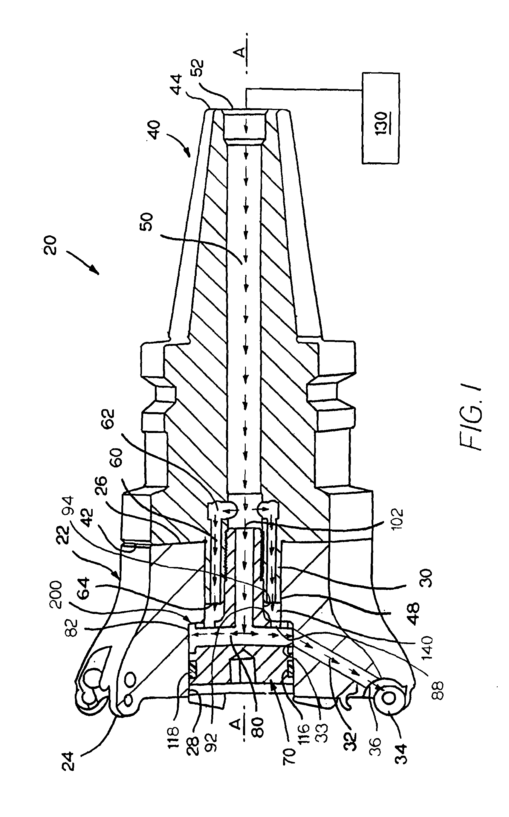 Cutting tool including a locking screw and adapter with coolant delivery