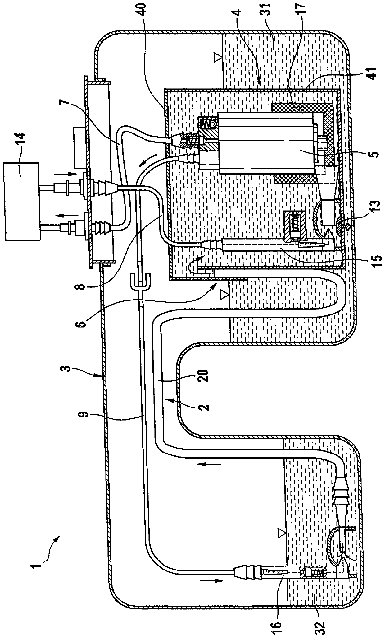 Conduit of a tank arrangement, and tank arrangement of a vehicle