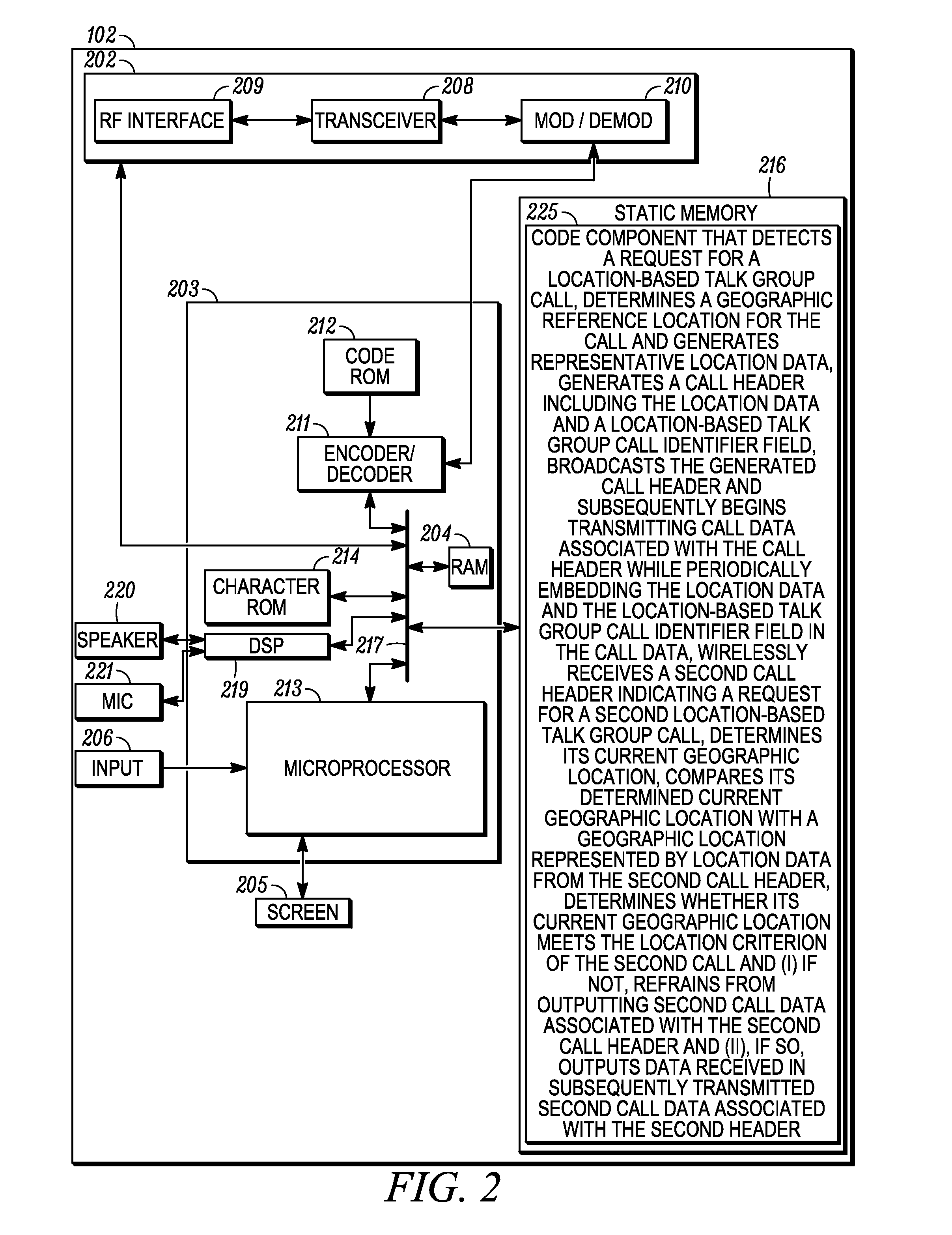 Method and device for automatic creation of a location-based talk group call with reduced messaging overhead