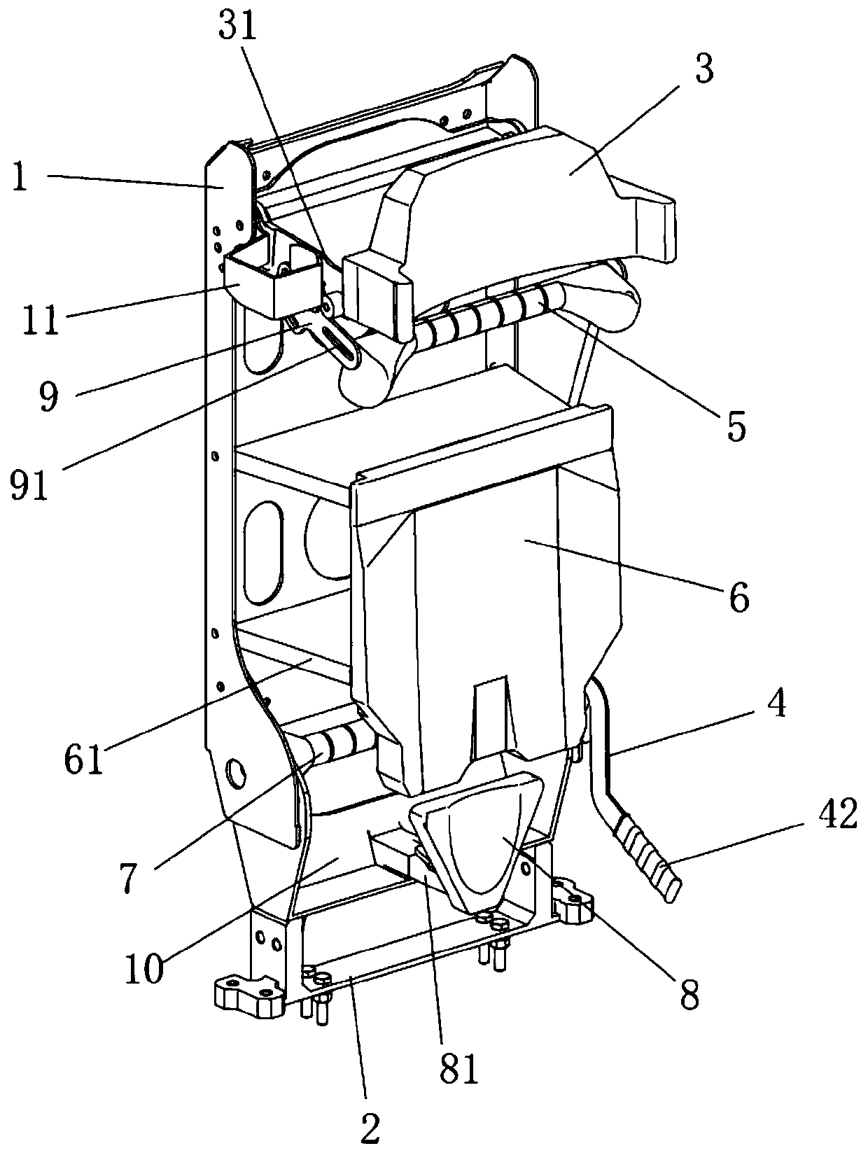 Fixing frame for firefighting air breather