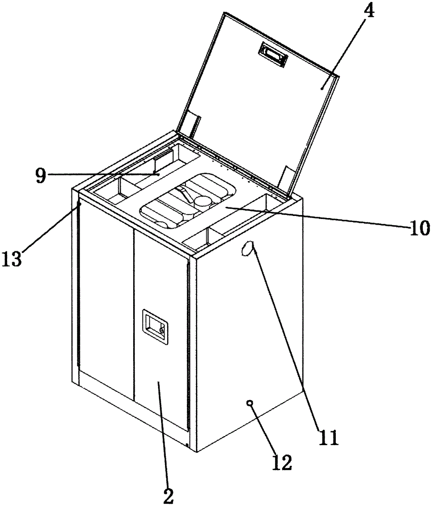 Small waste liquid temporary storage cabinet