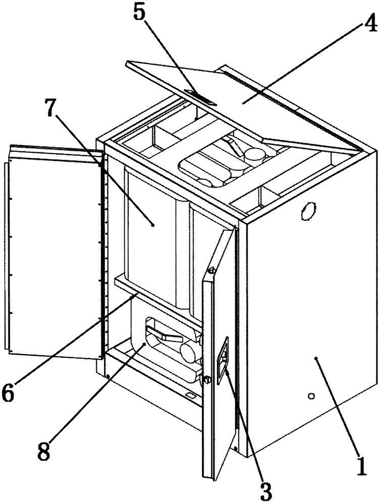 Small waste liquid temporary storage cabinet