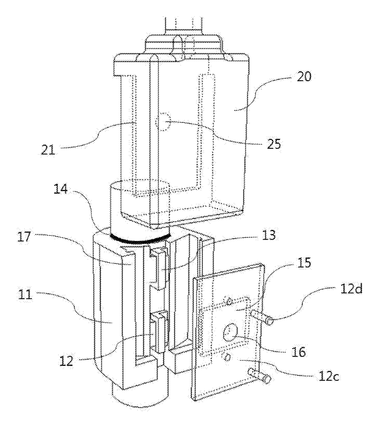 Mount having structure wherein coupling means is covered, and locking device for means of transportation using same