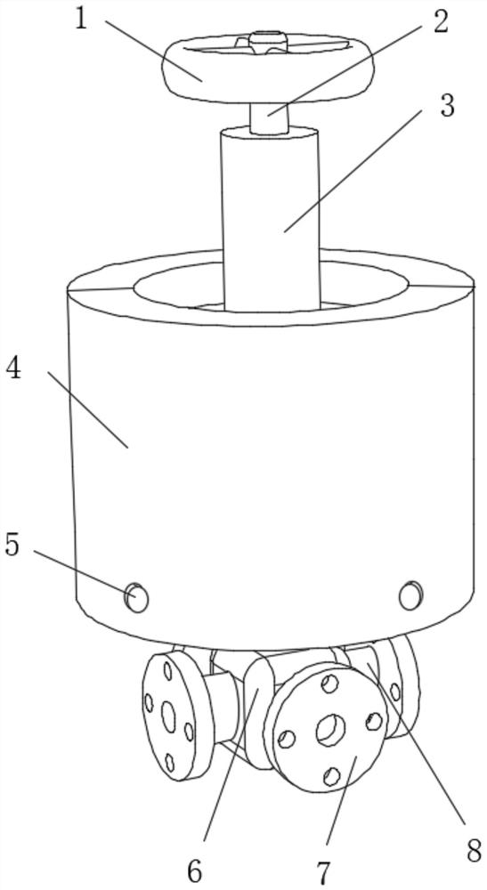 Four-way ball valve operating mechanism capable of avoiding misoperation