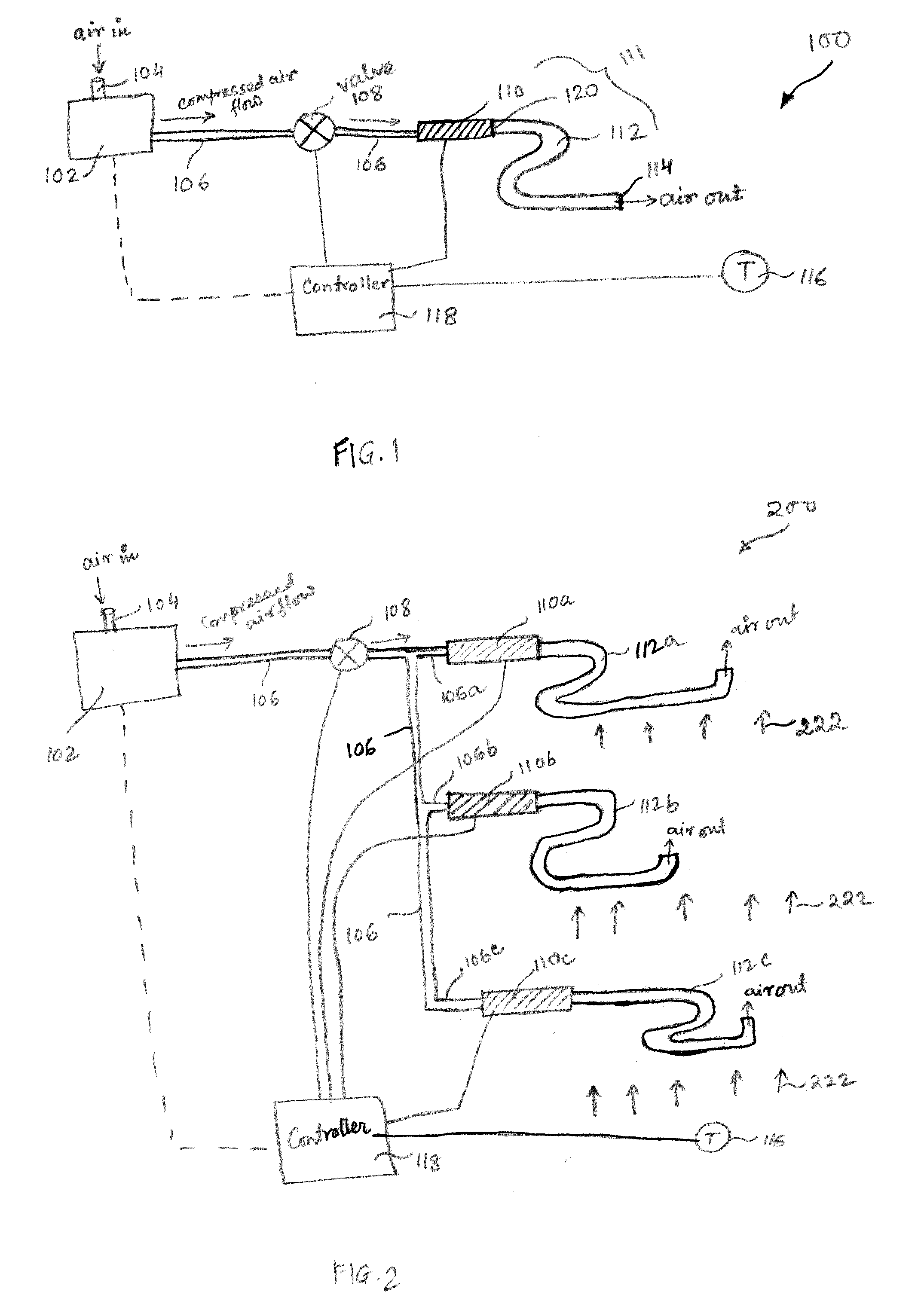 Heating and cooling system using compressed fluid
