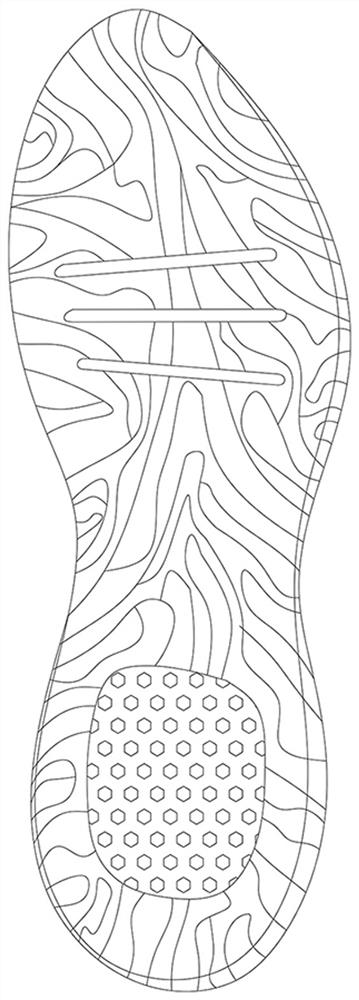 Thermoplastic polyurethane foaming shoe sole with injection stripes and preparation process of thermoplastic polyurethane foaming shoe sole