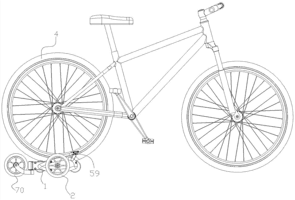 A bicycle deceleration training device provided with a rear wheel