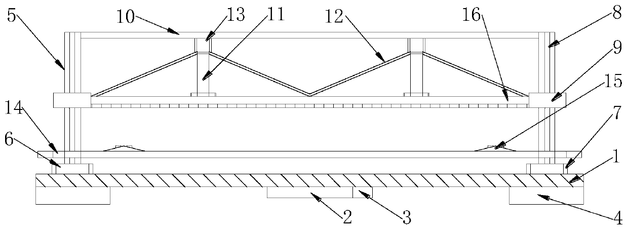 Electrode net stretching device for conductive concrete plate