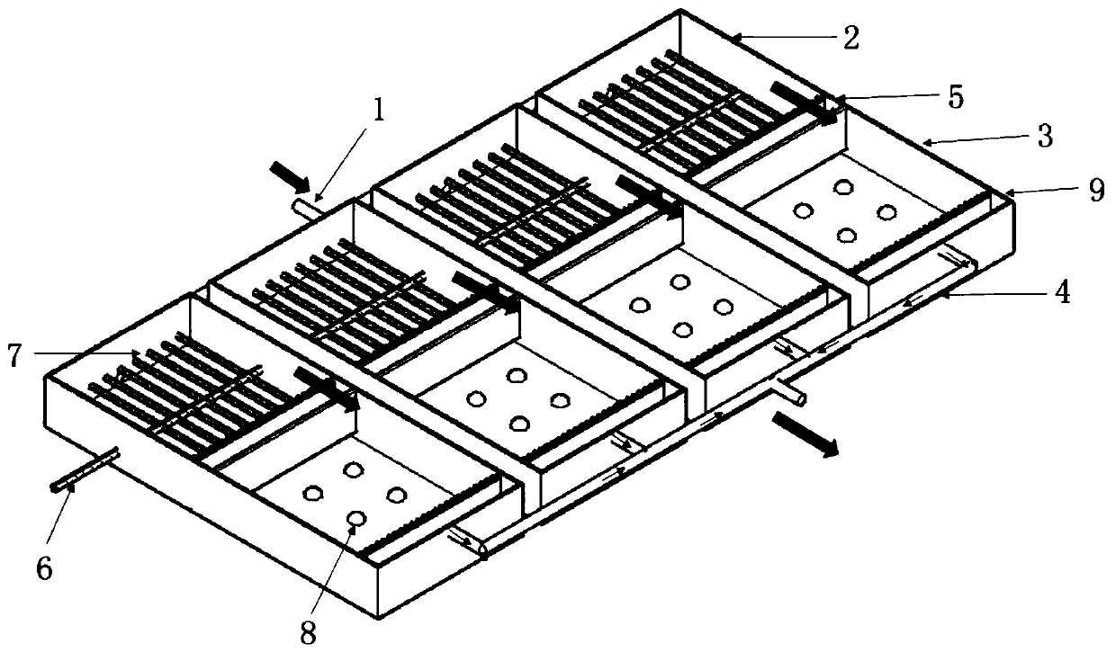 Processing system used for eliminating inorganic nitrogen and phosphor in culture water body