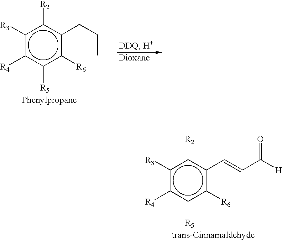 Process for the preparation of substituted trans-cinnamaldehyde, a natural yellow dye, from phenylpropane derivatives