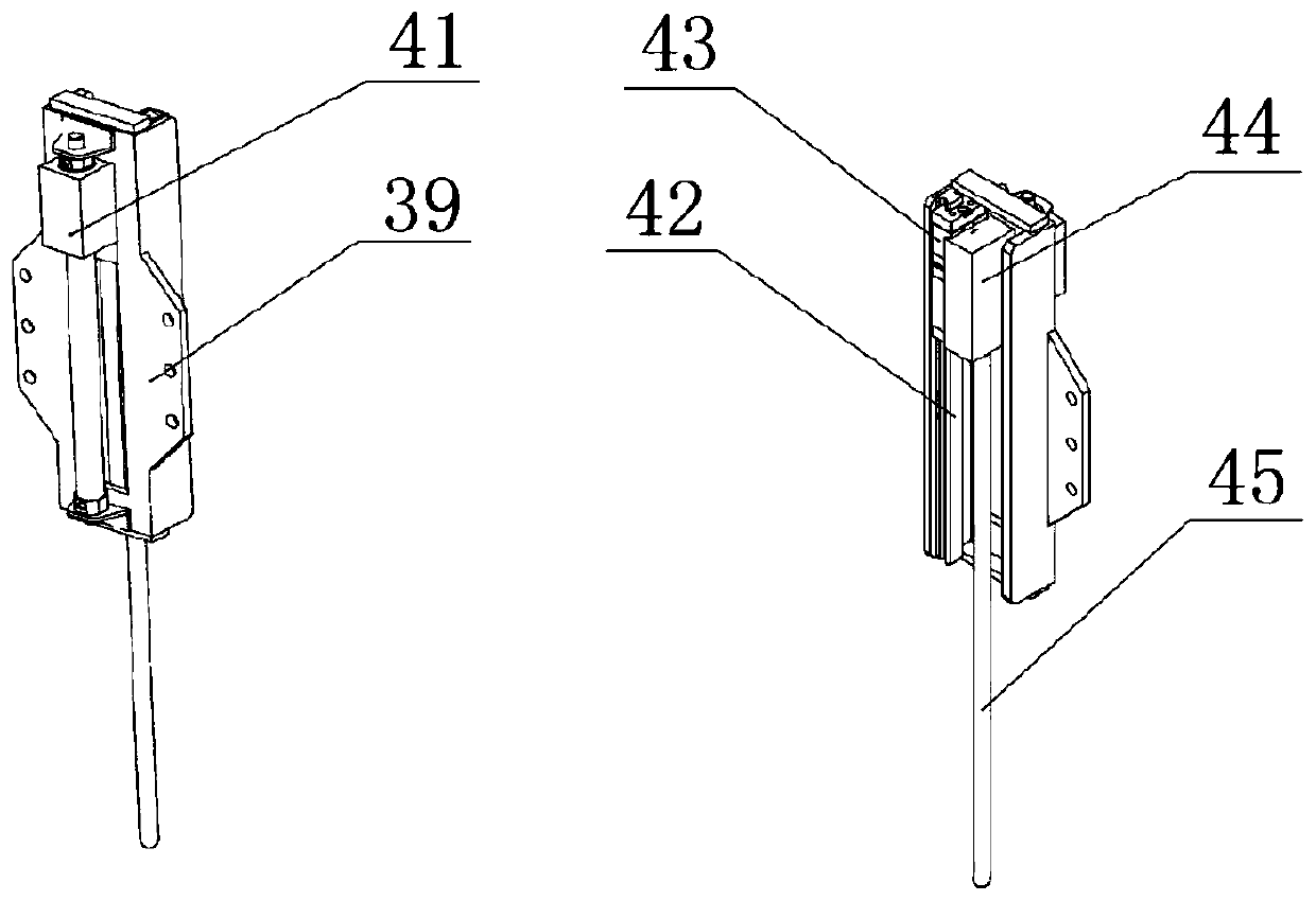 Bag supporting device for sleeve type inner-and-outer-bag material packaging full-automatic line