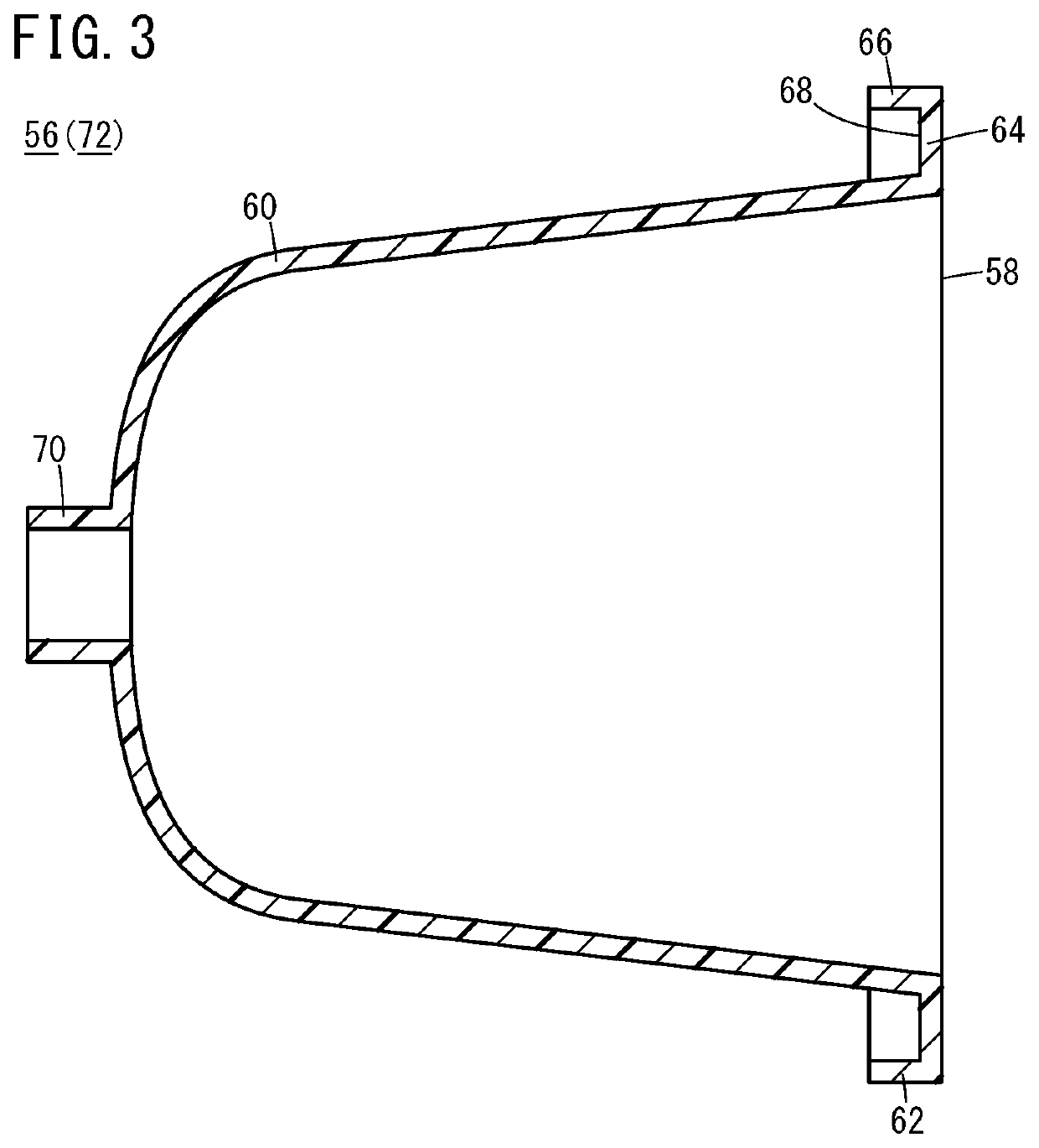 Liner configuring member, high pressure tank, and method of manufacturing same