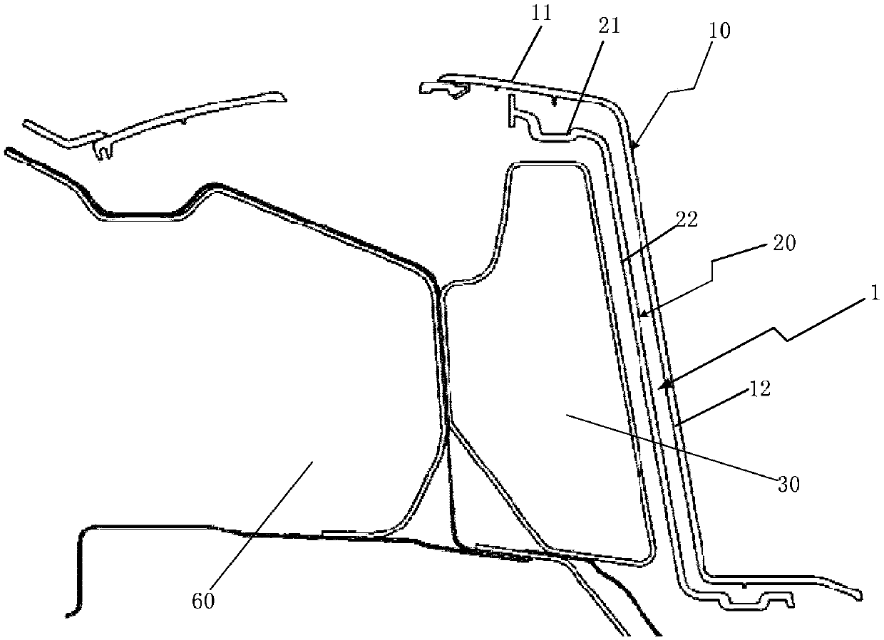 Tail threshold assembly for air pipe arrangement