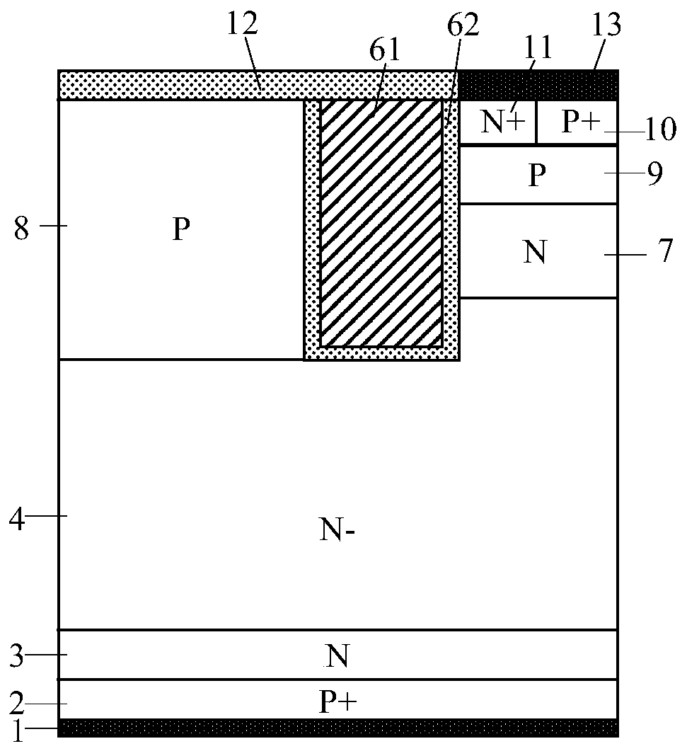 IGBT with self-biased separation gate structure