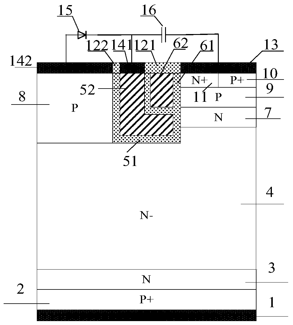 IGBT with self-biased separation gate structure