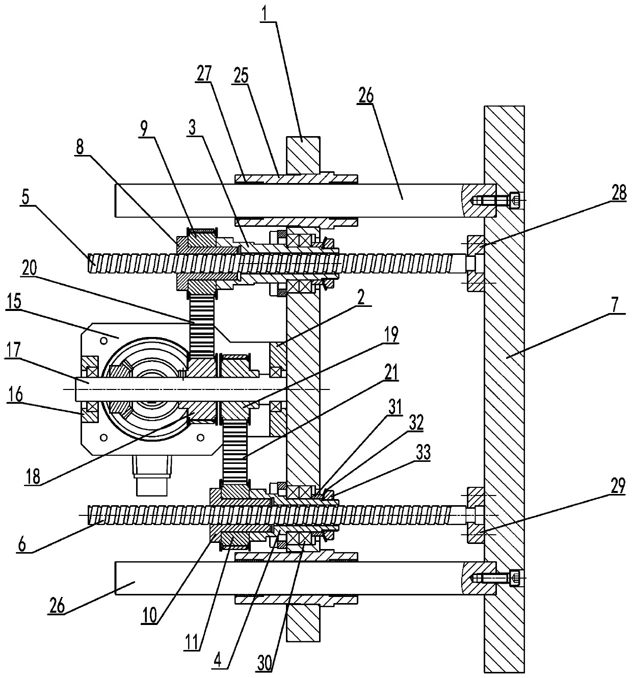 Servo motor two-way drive demolding mechanism for one-step method injection blow hollow molding machine