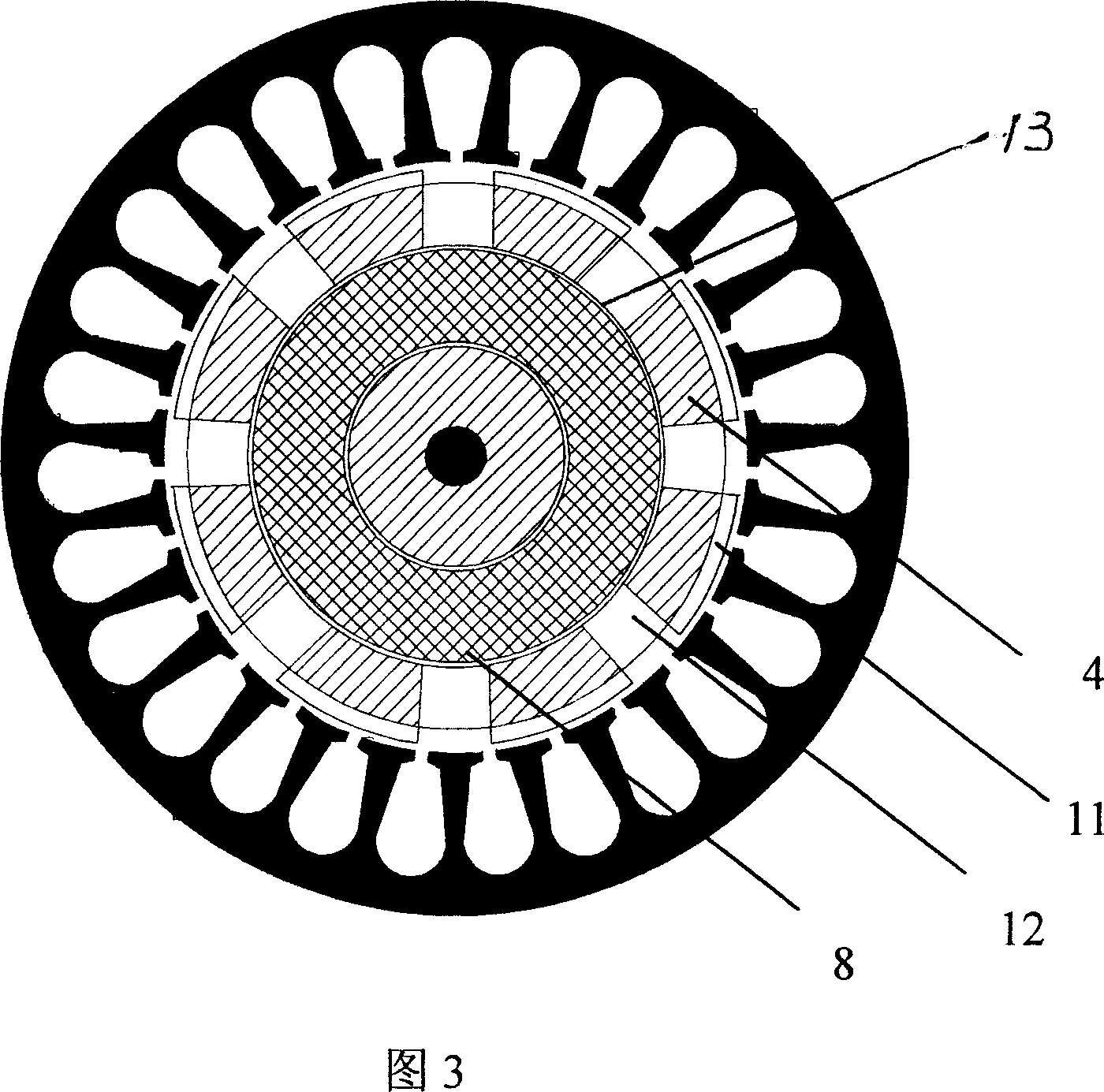 Hybrid-exciting brush-free claw-pole motor