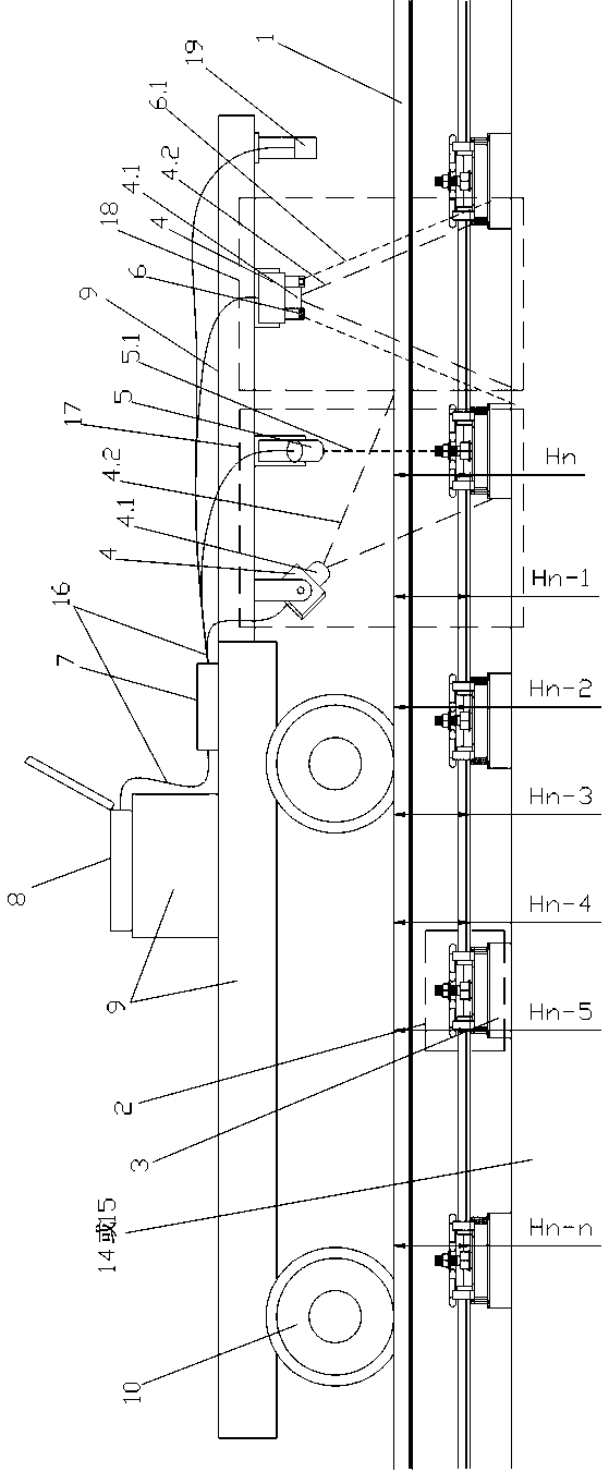 Static railway track assembly overall dimension and damage optical detection system