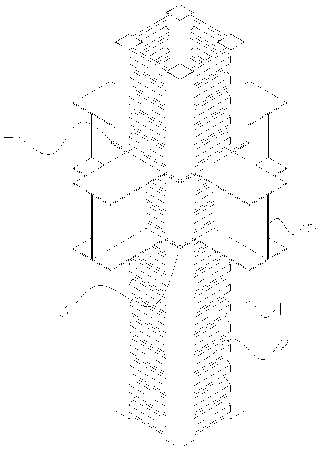 Transverse partition plate of column and column with same