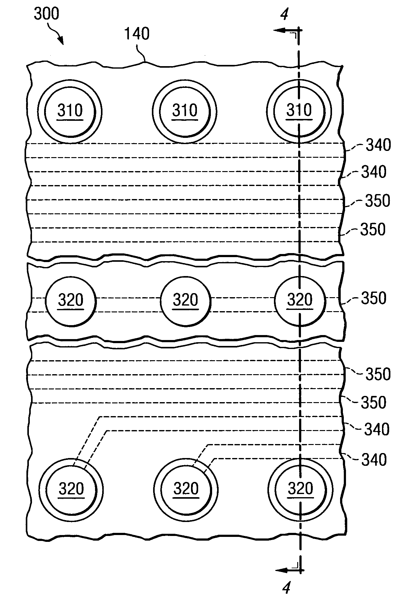 System and method for increasing wiring channels/density under dense via fields