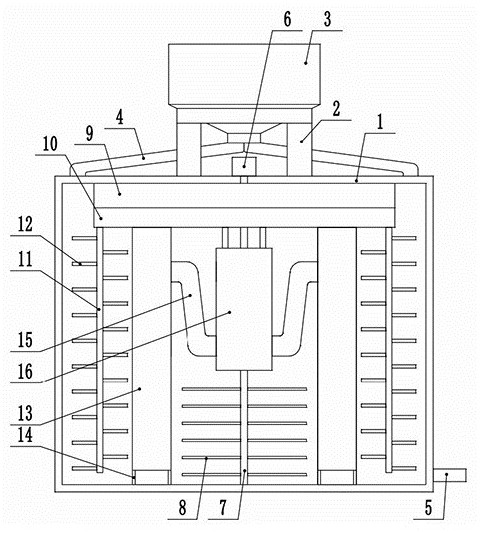 Turbulence fluctuation type stirring device for mixing water-based zinc-rich coating